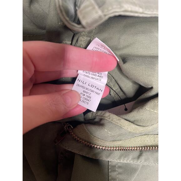 NEW! Nili Lotan 8 French Military Pants Slouchy Cropped Cargos Cotton Army Green - Picture 11 of 14